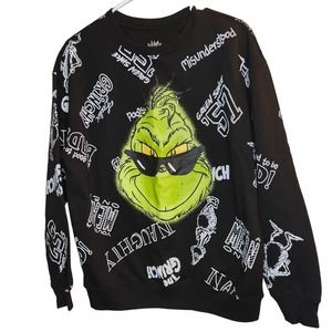 Dr. Seuss The Grinch Black Christmas crewneck Size Large